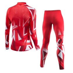 Löffler Langlauf ski suit WorldCup 2023 rood-wit